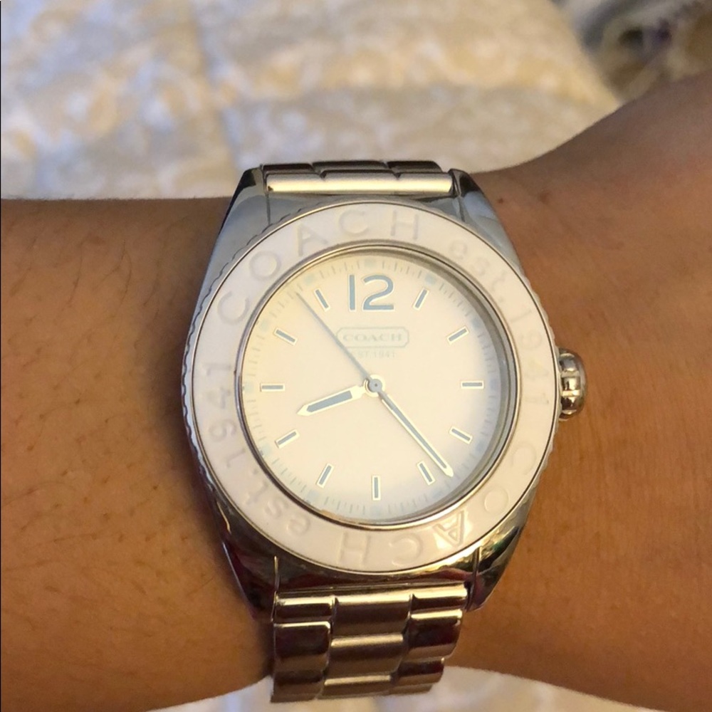 Coach watch with silver bracelet